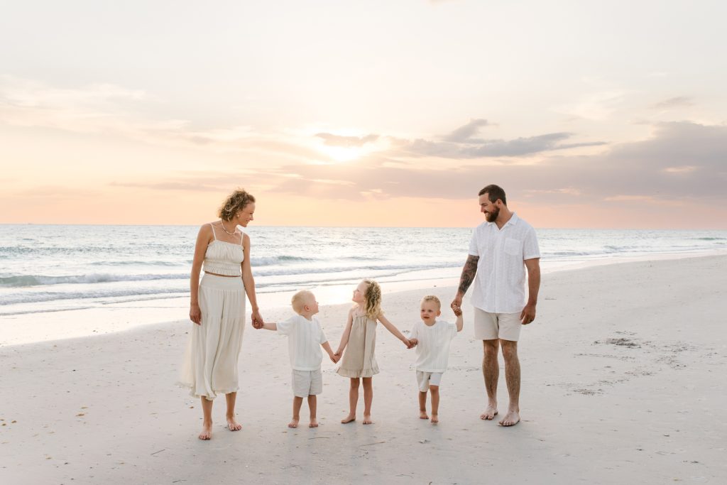 Family at the beach in florida Anna Maria island