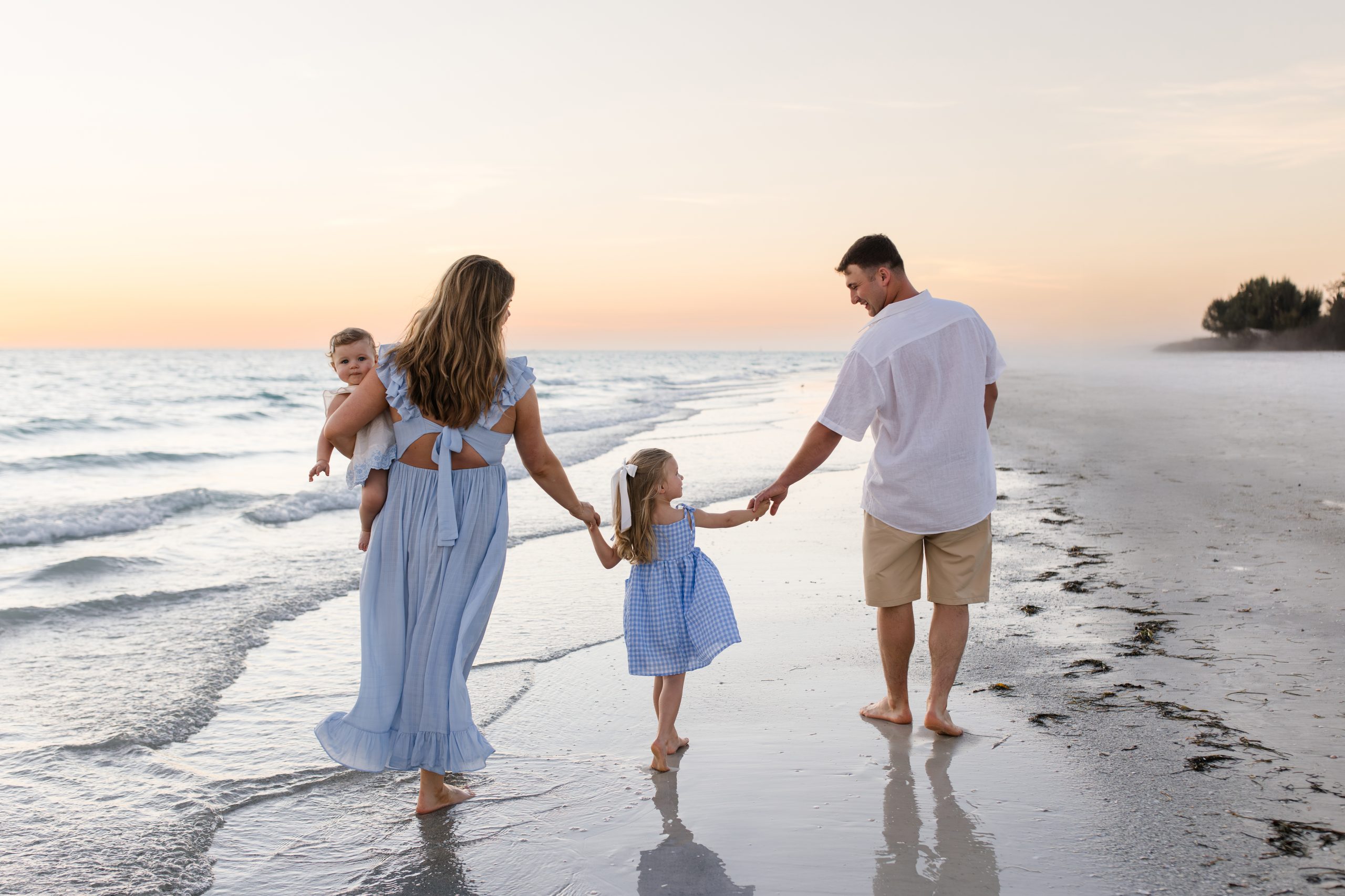 Sunset family beach photography