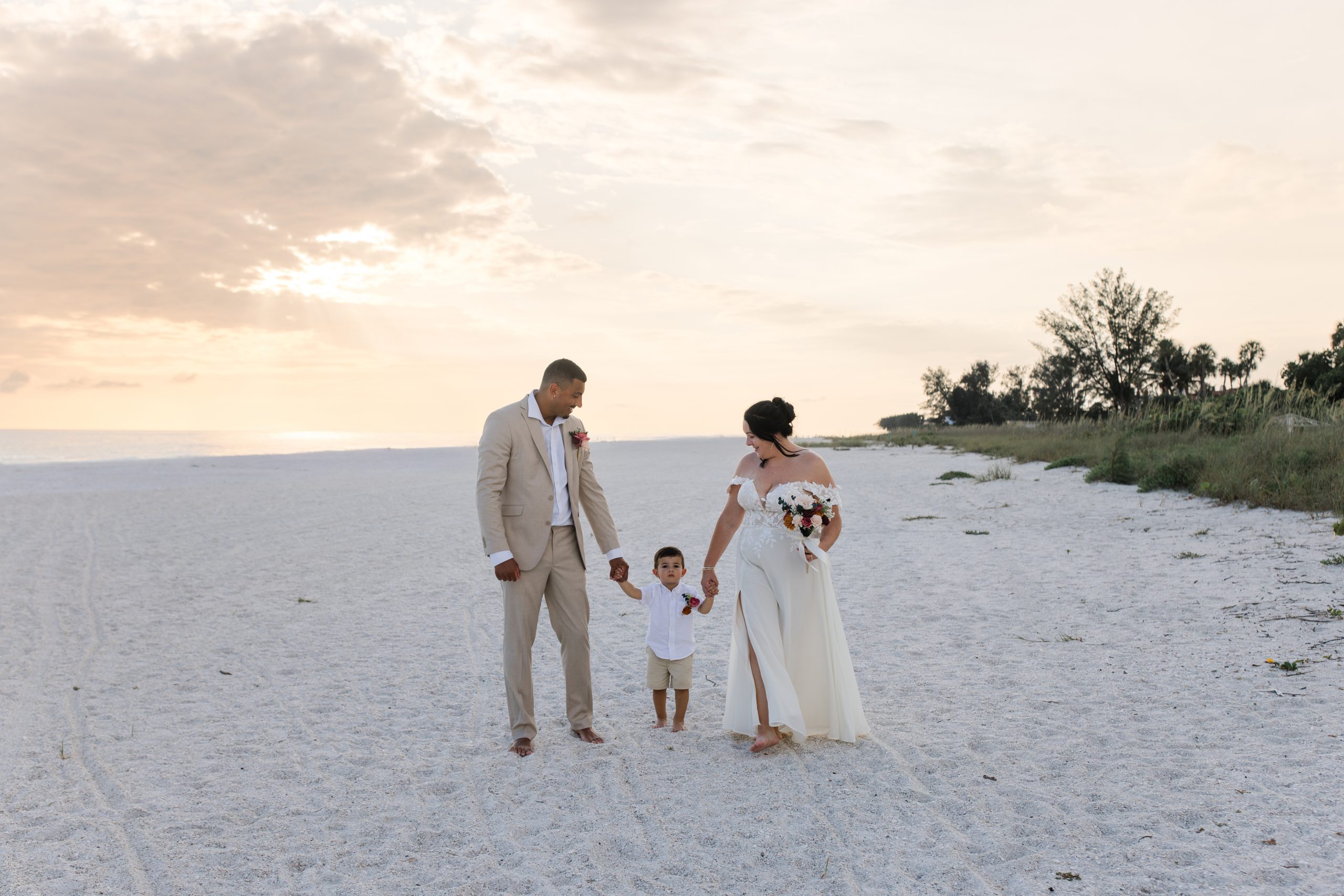 Wedding vow exchange on Anna Maria Island