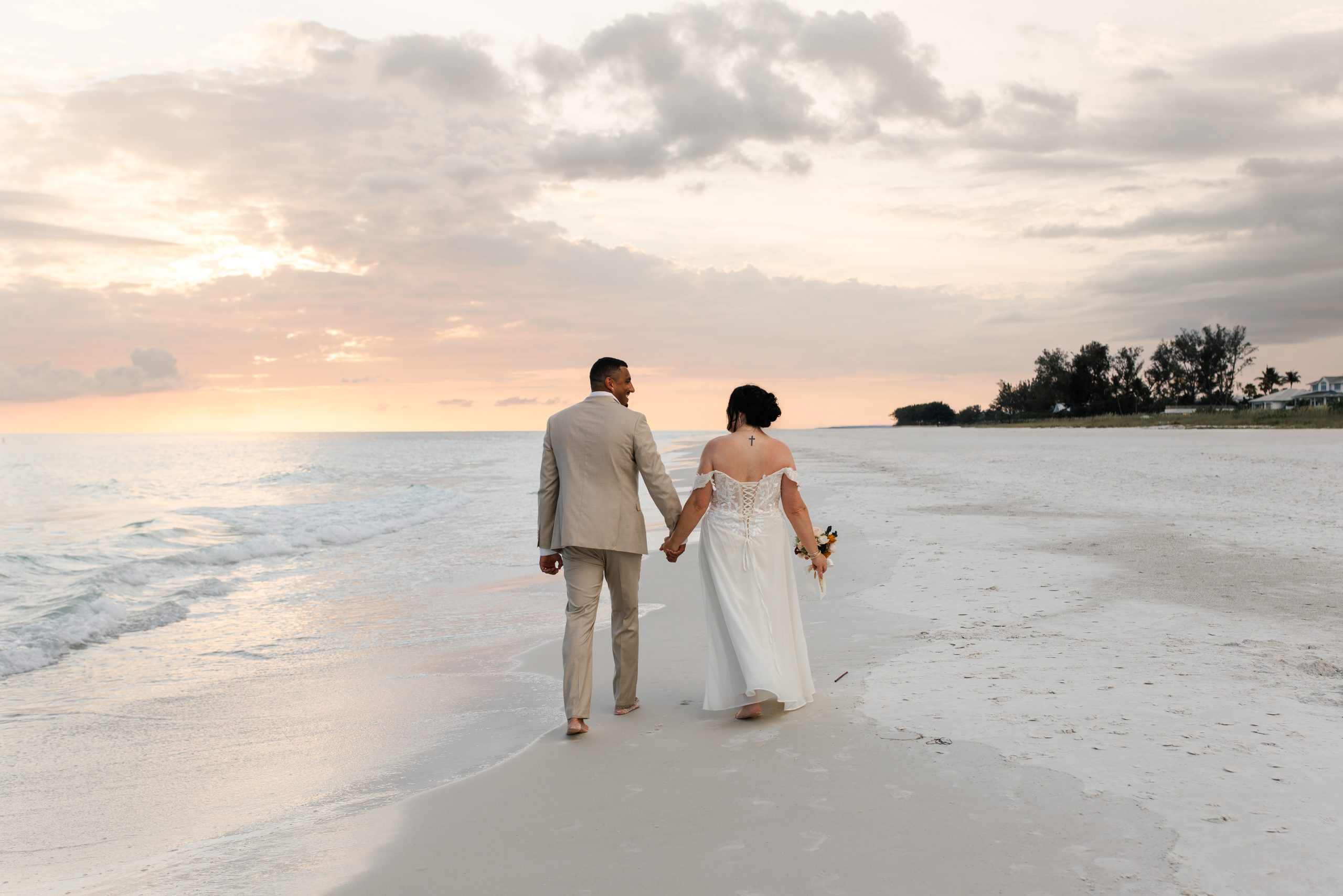 Wedding vow exchange on Anna Maria Island