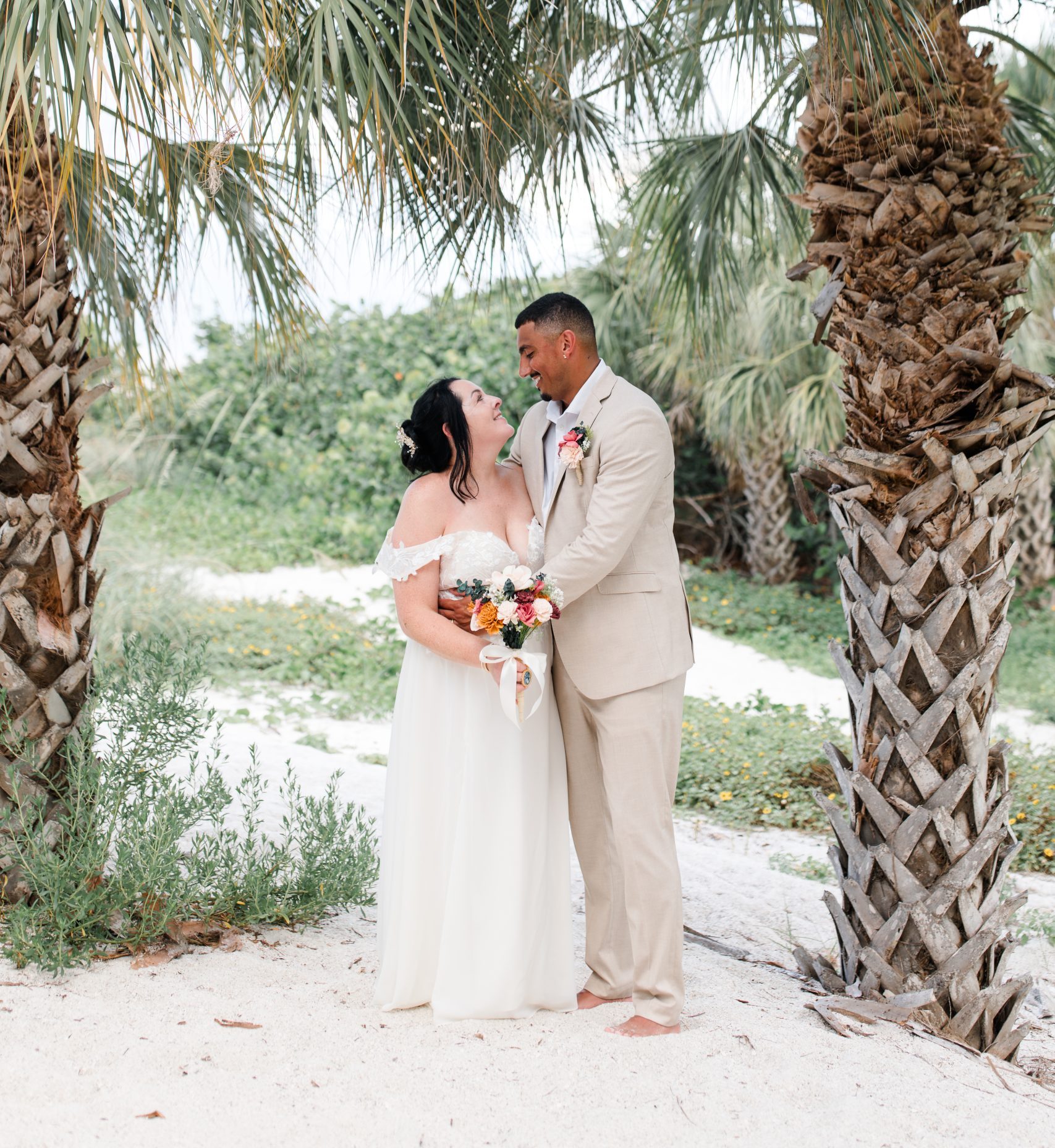 Wedding vow exchange on Anna Maria Island